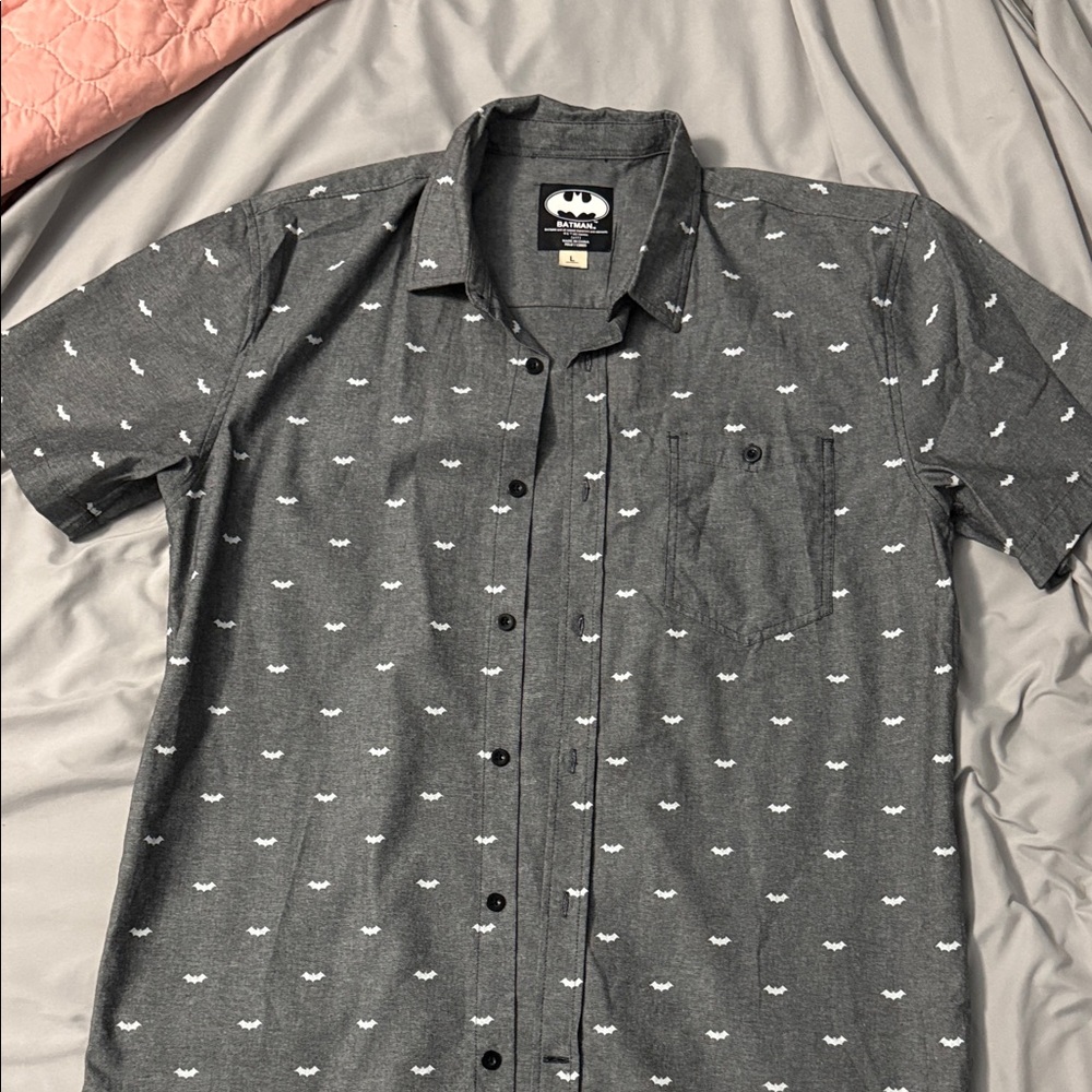 DC Comics Dark Gray Batman Logo Men's Shirt